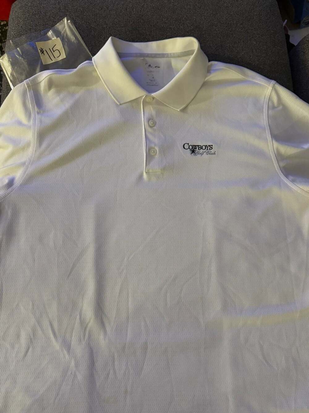 Adidas Cowboys Golf Club Polo Size L White Short Sleeve
